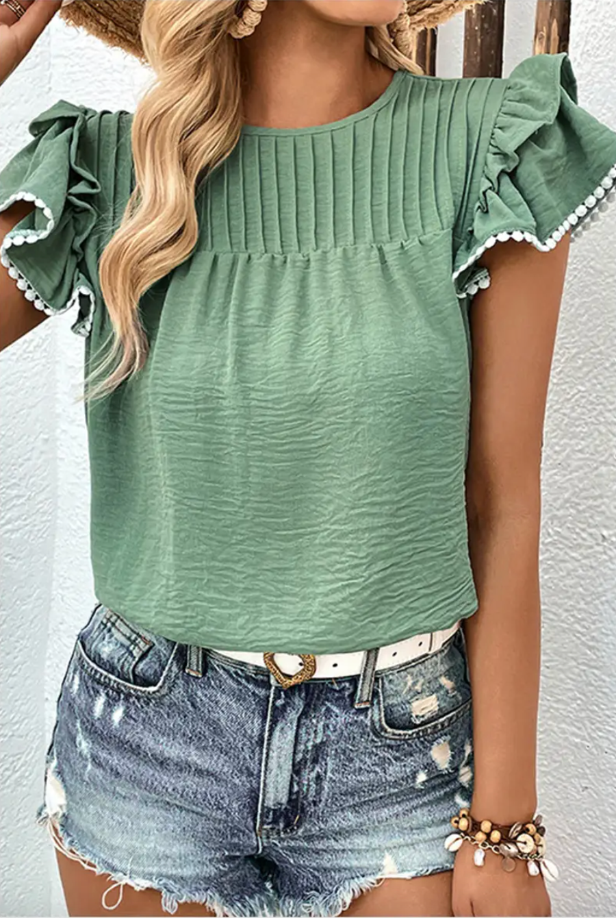 Have Some Fun Green Short Sleeve Top