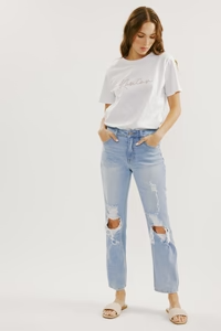 Kara High Rise Slim Straight Jeans